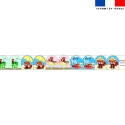 Kit mini-gants nettoyants motif panda roux en vacances