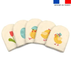 Kit mini-gants nettoyants motif petit poussin de Pâques