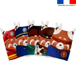 Kit mini-gants nettoyants motif panda roux super héros