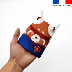 Kit mini-gants nettoyants motif panda roux super héros