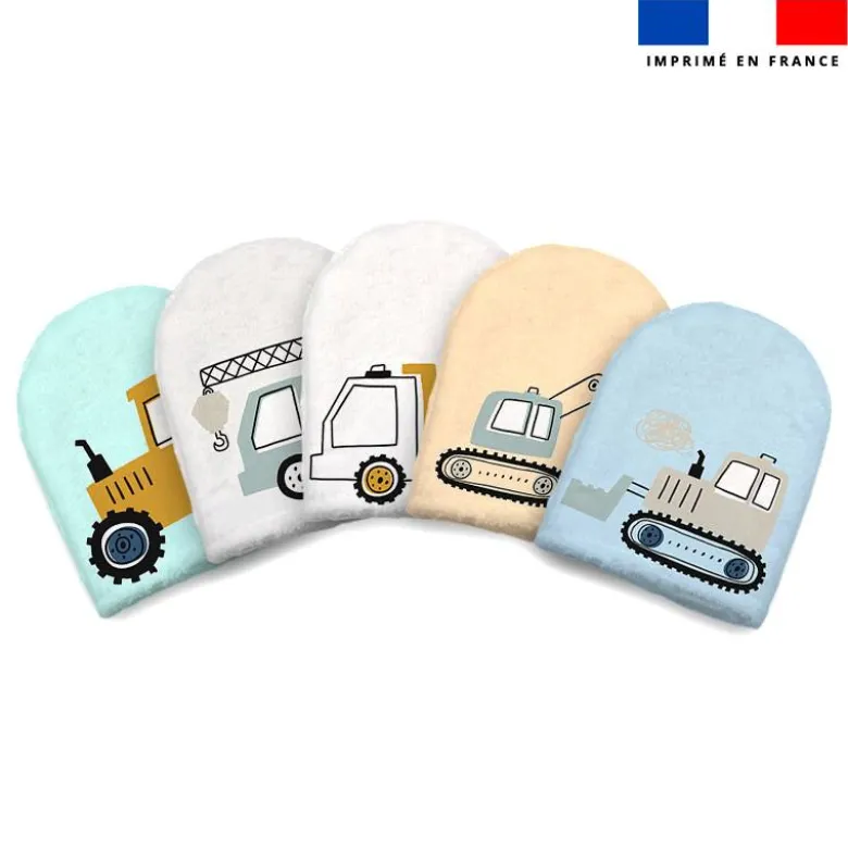 Kit mini-gants nettoyants motif tracteur