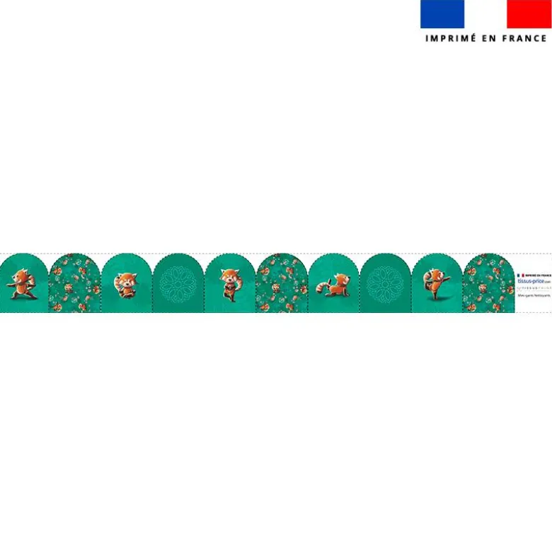 Kit mini-gants nettoyants motif panda roux yoga - Création Stillistic