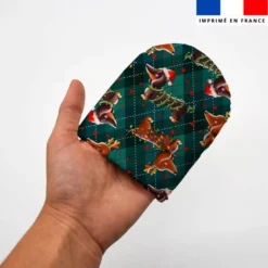 Kit mini-gants nettoyants motif Teckels de Noël - Création Stillistic