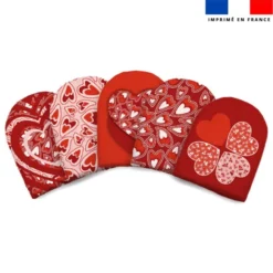 Kit mini-gants nettoyants motif coeurs en folie - Création Lucie Obaton