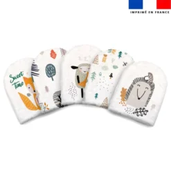 Kit mini-gants nettoyants motif renard de la forêt