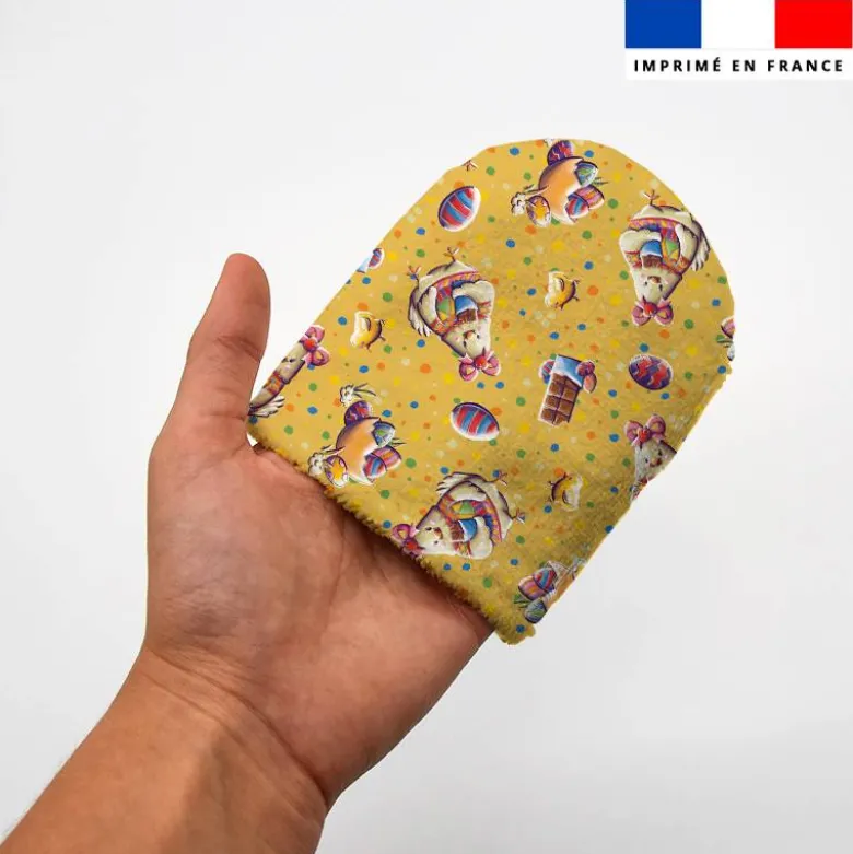Kit mini-gants nettoyants motif poule et oeufs de Pâques - Création Stillistic