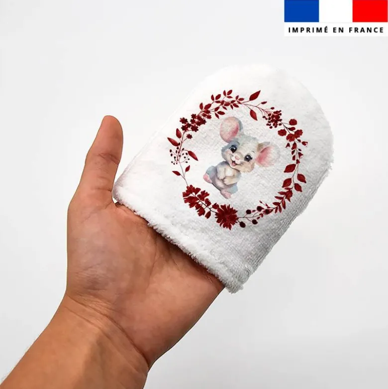 Kit mini-gants nettoyants motif souris aquarelle