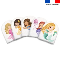Kit mini-gants nettoyants motif petites sirènes