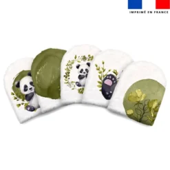 Kit mini-gants nettoyants motif panda aquarelle