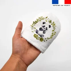 Kit mini-gants nettoyants motif panda aquarelle