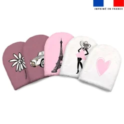 Kit mini-gants nettoyants motif Paris rose et gold