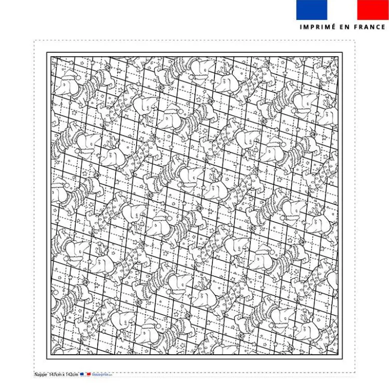 Kit nappe à colorier teckels de noël - Création Stillistic