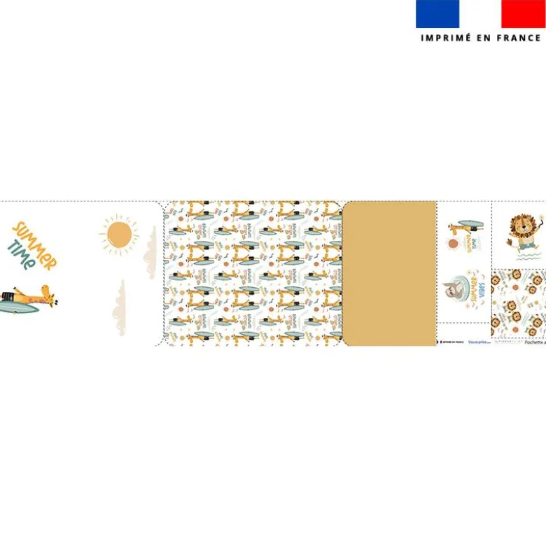 Kit pochette ardoise motif animaux à la plage