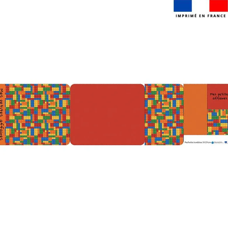 Kit pochette ardoise motif briques multicolores