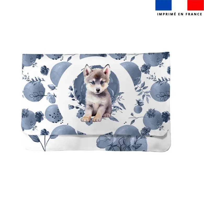Kit pochette ardoise motif husky aquarelle