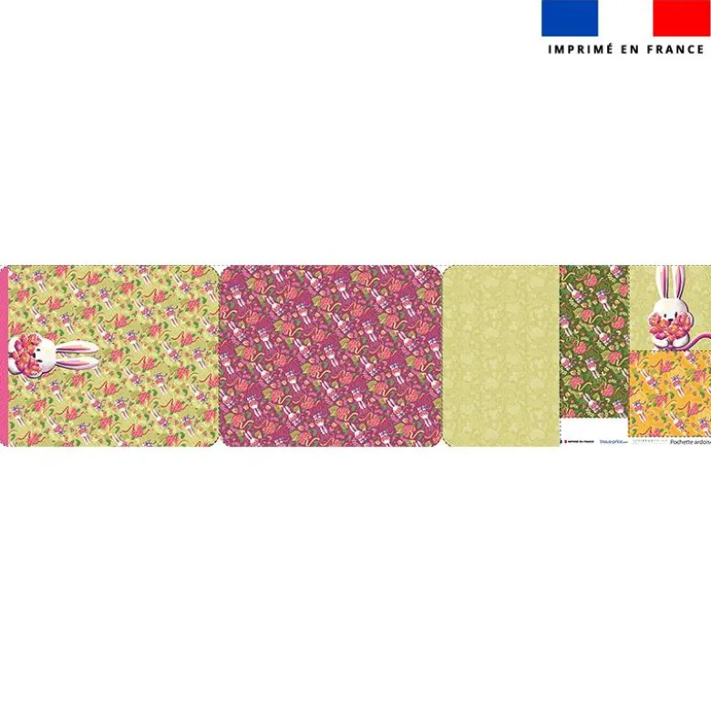 Kit pochette ardoise motif lapin printanier - Création Stillistic