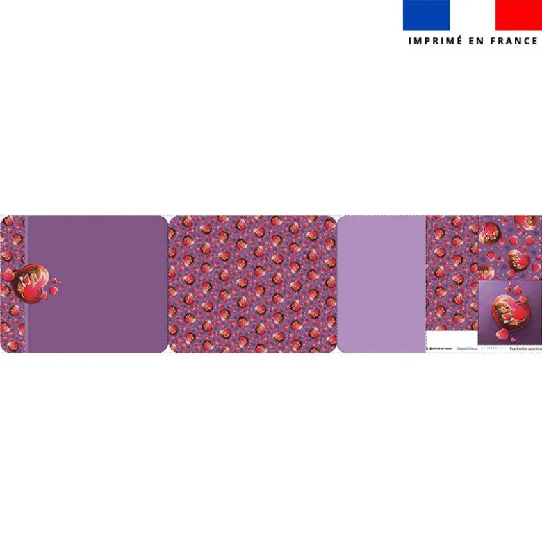 Kit pochette ardoise motif loutre et coeurs - Création Stillistic