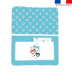 Kit pochette ardoise motif éléphant bleu
