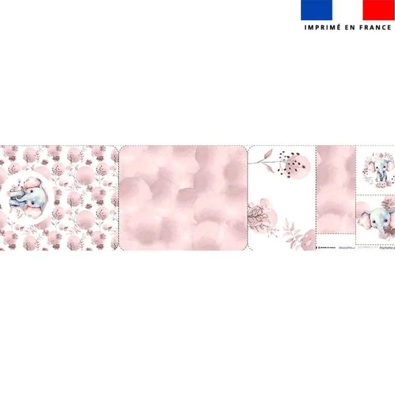 Kit pochette ardoise motif éléphant aquarelle