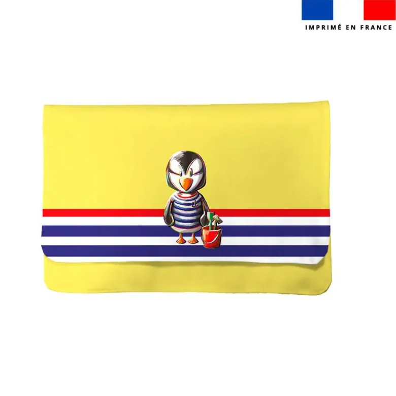 Kit pochette ardoise motif macareux - Création Stillistic