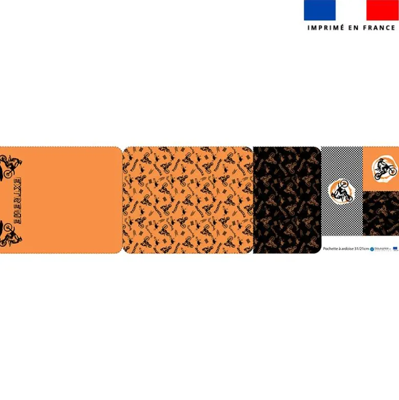 Kit pochette ardoise motif motocross
