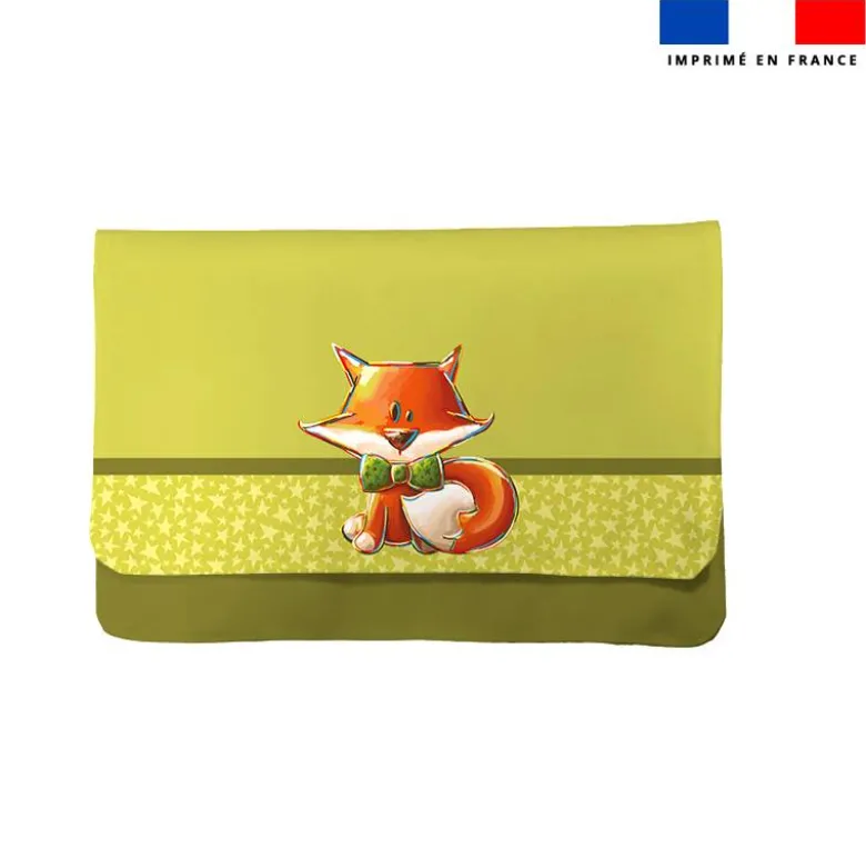 Kit pochette ardoise motif renard noeud papillon - Création Stillistic