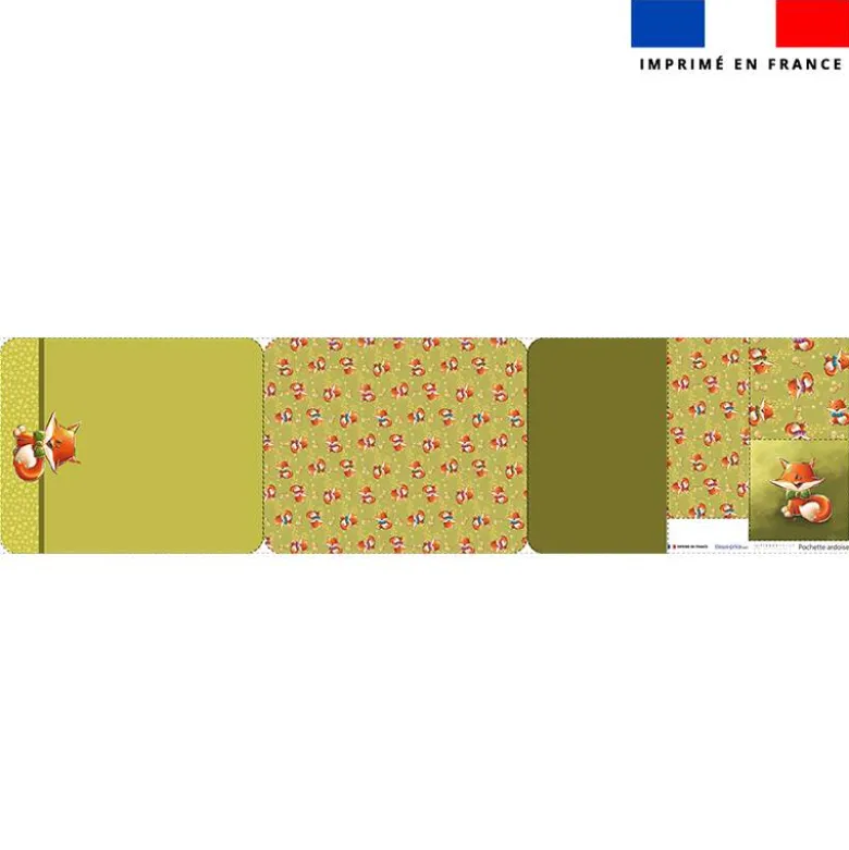 Kit pochette ardoise motif renard noeud papillon - Création Stillistic