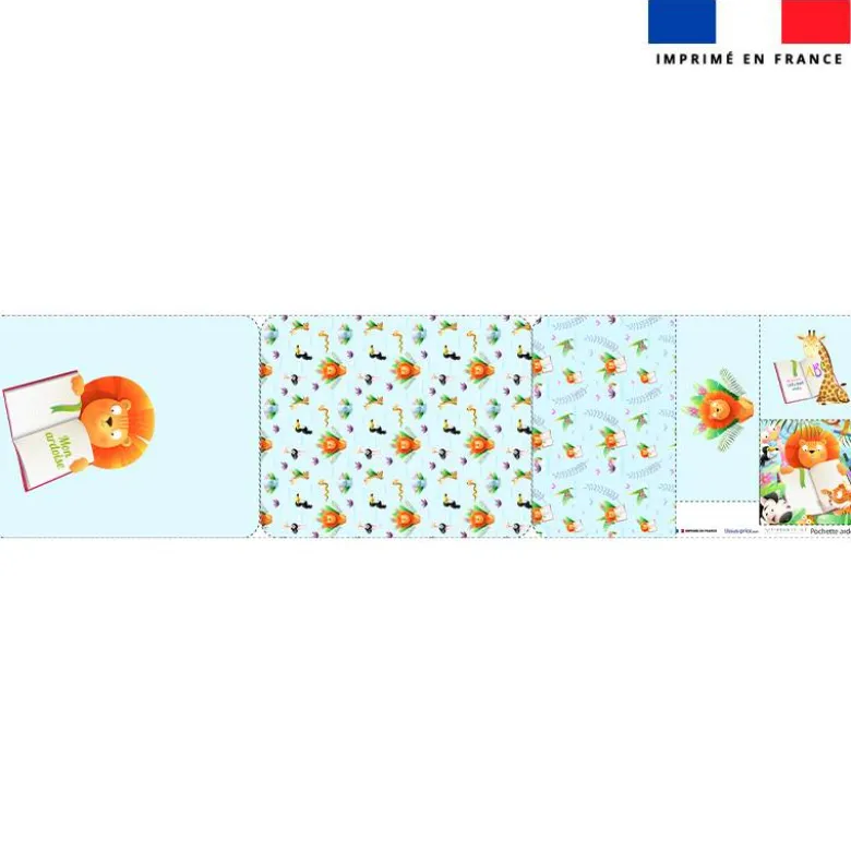 Kit pochette ardoise motif safari à l'école