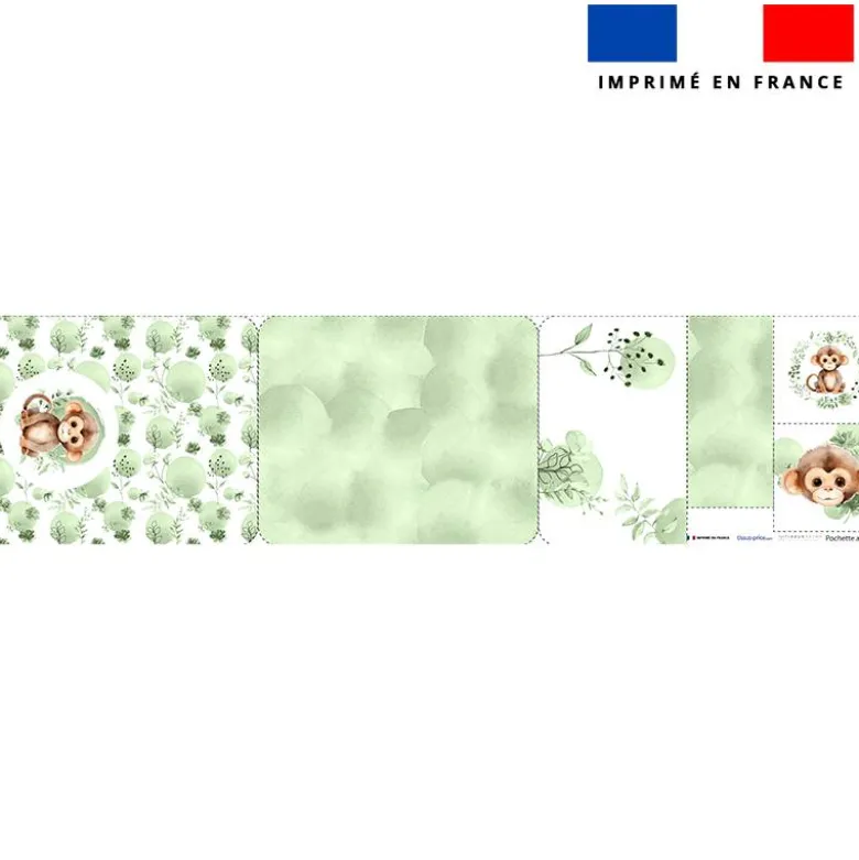 Kit pochette ardoise motif singe aquarelle