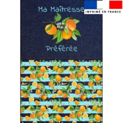 Kit pochette jean motif maitresse et fleurs d'oranger