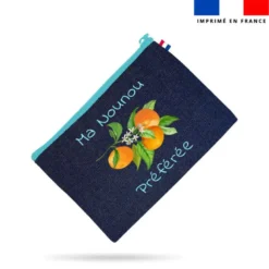 Kit pochette jean motif nounou et fleurs d'oranger