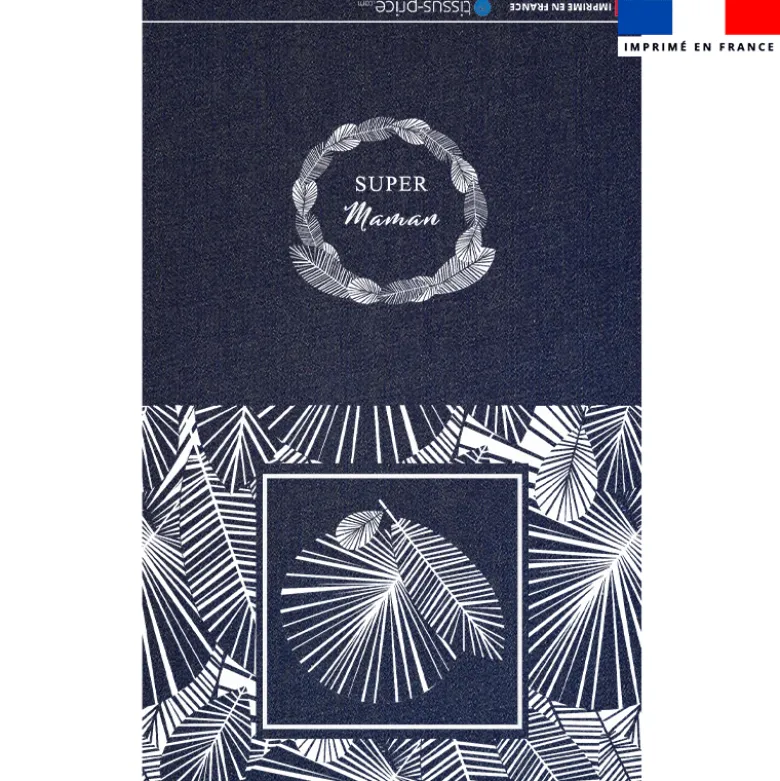 Kit pochette jean motif super maman art déco