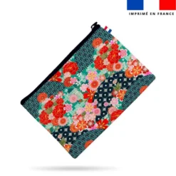 Kit pochette motif fleurs japonaises