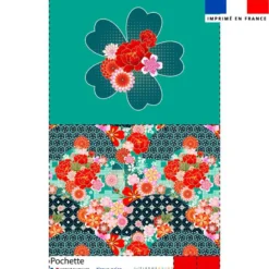 Kit pochette motif fleurs japonaises