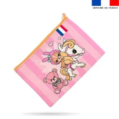 Kit pochette motif fête foraine rose - Création Jolifox