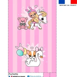 Kit pochette motif fête foraine rose - Création Jolifox