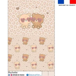 Kit pochette motif Teddy bear léopard - Création Jolifox