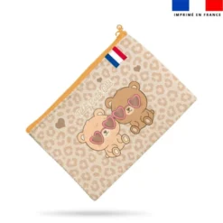 Kit pochette motif Teddy bear léopard - Création Jolifox