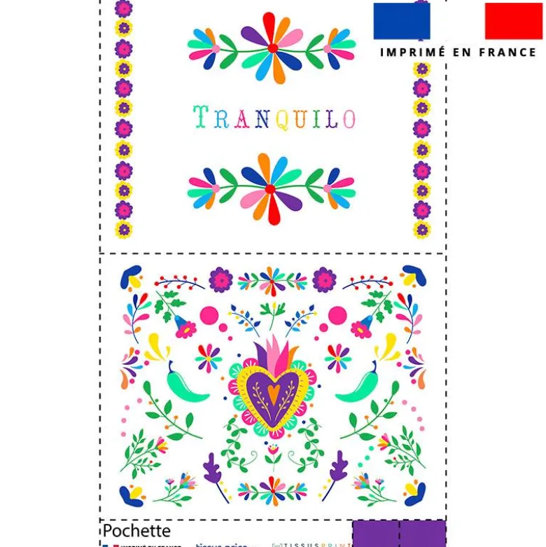 Kit pochette motif tranquilo mexico