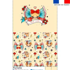 Kit pochette simili cuir motif chien tatoo - Création Jolifox