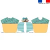 Kit poncho de bain bleu et jaune motif hippo plage - Création Stillistic