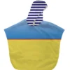 Kit poncho de bain bleu et jaune motif macareux - Création Stillistic
