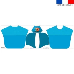 Kit poncho de bain bleu motif bébé écureuil - Création Stillistic
