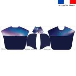 Kit poncho de bain bleu nuit motif chat sirius - Création Stillistic