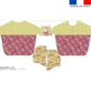 Kit poncho de bain framboise motif lapin printanier - Création Stillistic
