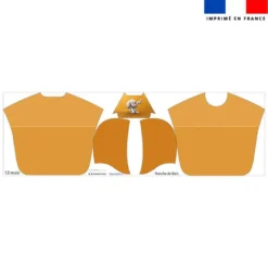 Kit poncho de bain ocre motif bébé éléphant - Création Stillistic