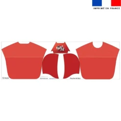 Kit poncho de bain rouge motif bébé raton - Création Stillistic