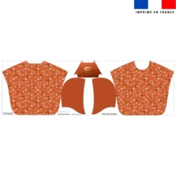 Kit poncho de bain terracotta motif amis ptit déj Pain au chocolat - Création Stillistic