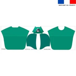 Kit poncho de bain vert canard motif bébé panda - Création Stillistic