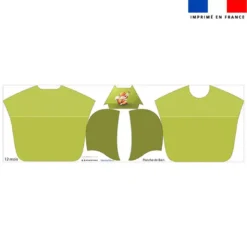 Kit poncho de bain vert motif bébé renard- Création Stillistic